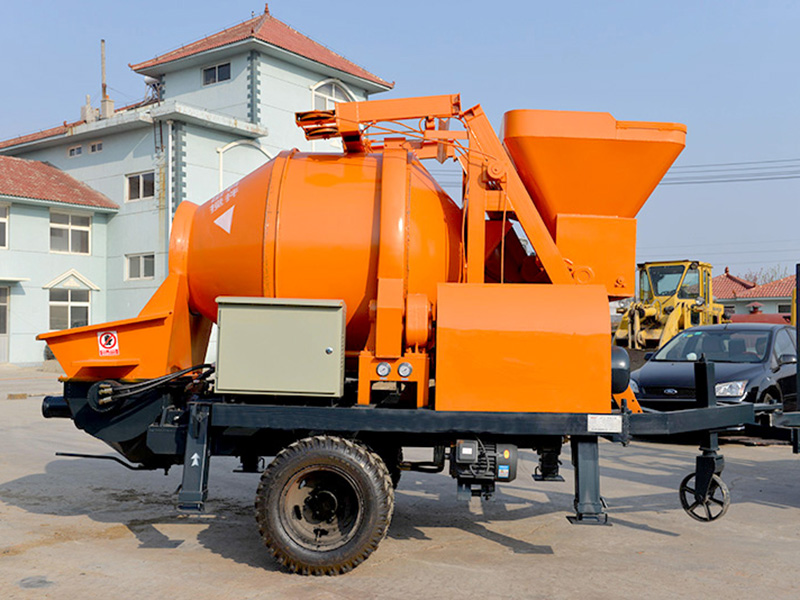 mobile concrete mixer with pump