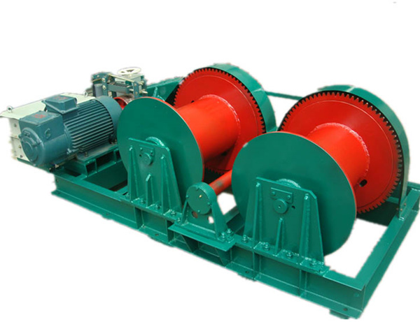 double drum construction winch