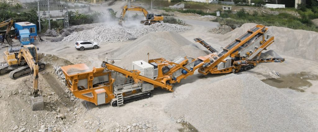 Mobile type crawler gravel crushing plant for sale