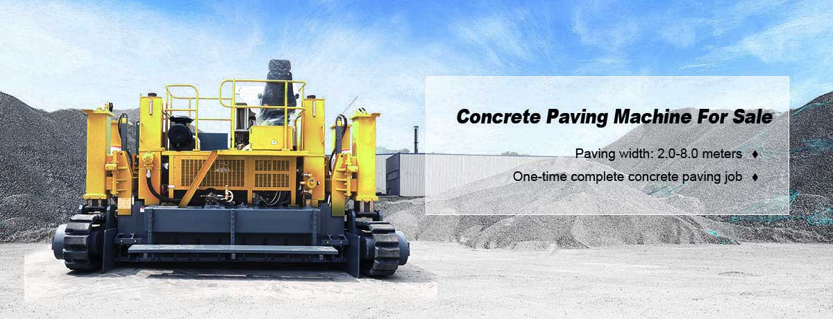 Aimix concrete paving machine banner